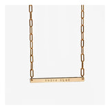 Personalized paperclip chain bar necklace