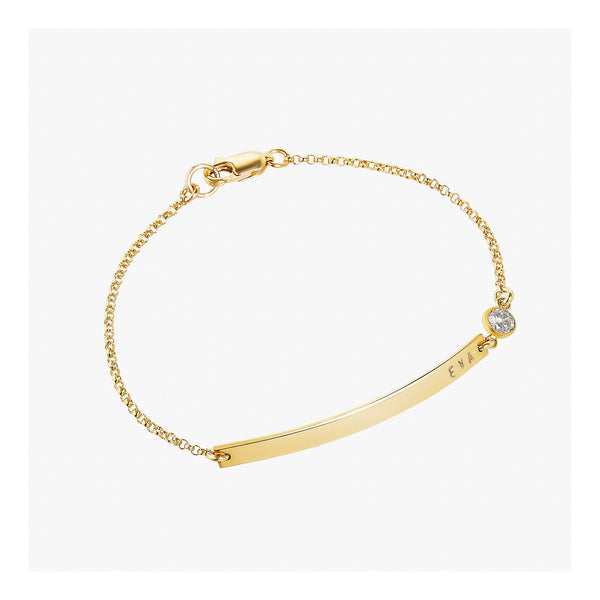 Personalised birthstone and bar bracelet online