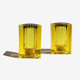 Mid century modern Yellow Lucite Salt and Pepper Shakers