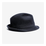 Vintage black wool & cashmere trilby hat, made in Italy