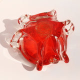 Red Murano Sommerso art glass bowl