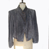 Vintage 80's gray suede double breasted boxy jacket