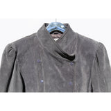 Vintage 80's gray suede double breasted boxy jacket