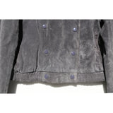 Vintage 80's gray suede double breasted boxy jacket