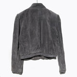 Vintage 80's gray suede double breasted boxy jacket