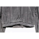 Vintage 80's gray suede double breasted boxy jacket