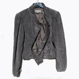 Vintage 80's gray suede double breasted boxy jacket