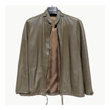 Vintage 80's Taupe leather blouson jacket