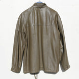 Vintage 80's Taupe leather blouson jacket