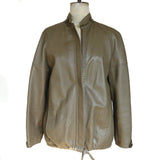 Vintage 80's Taupe leather blouson jacket