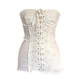 Dolce & Gabbana Ivory Embroidered Corset Top