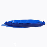 Vintage 70's electric blue lucite wavy trinket dish