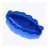 Vintage 70's electric blue lucite wavy trinket dish