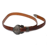 Vintage Western Al Beres Lizard Skin Belt With Silver Buckle
