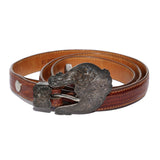 Vintage Western Al Beres Lizard Skin Belt With Silver Buckle