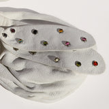 Vintage White Leather 80's Rhinestone Bag