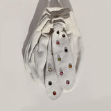 Vintage White Leather 80's Rhinestone Bag
