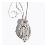 Vintage White Leather 80's Rhinestone Bag