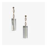 Paperclip chain clear tube dangle earrings