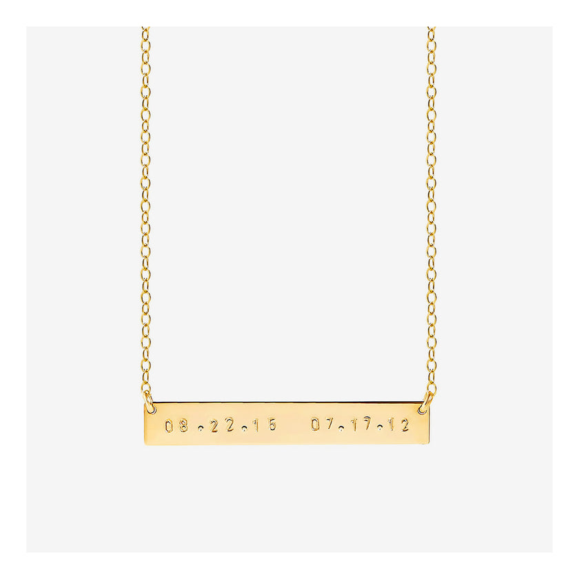 Personalized Bar Necklace with Dates