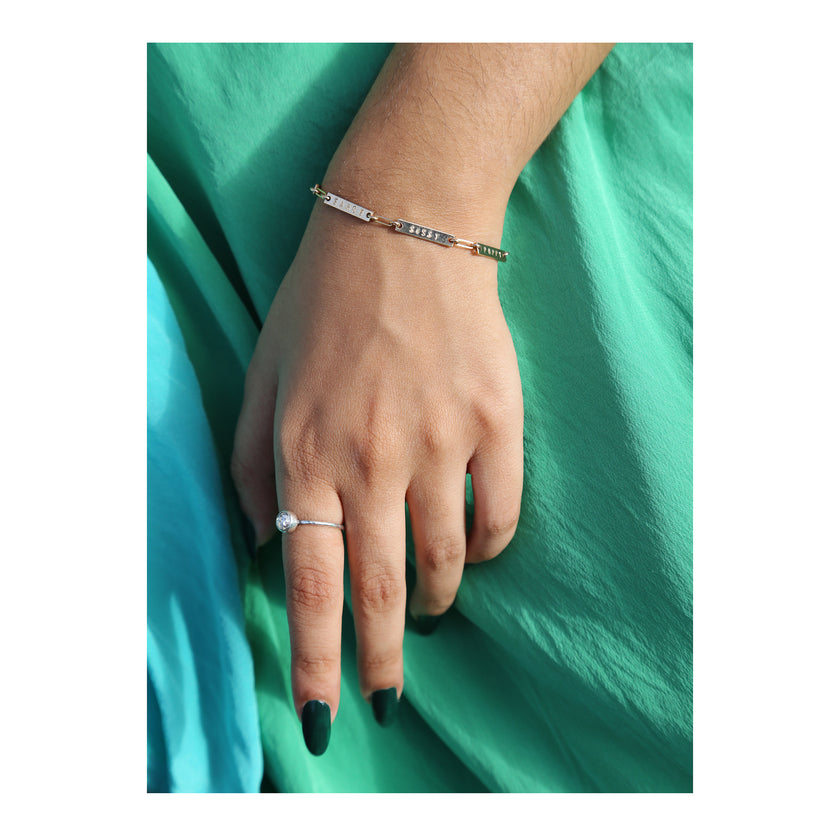 Personalized Multi Bar Paperclip Chain Bracelet