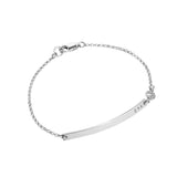 Personalized Bar Bracelet with birthstone, engraved with names in sterling silver