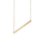 Personalized Gold Skinny Bar Necklace with name and date