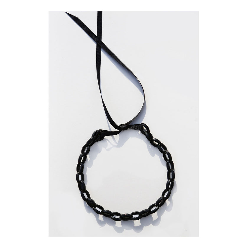Chunky black Lucite Link chain necklace