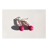Bubble gum pink lucite drop earrings