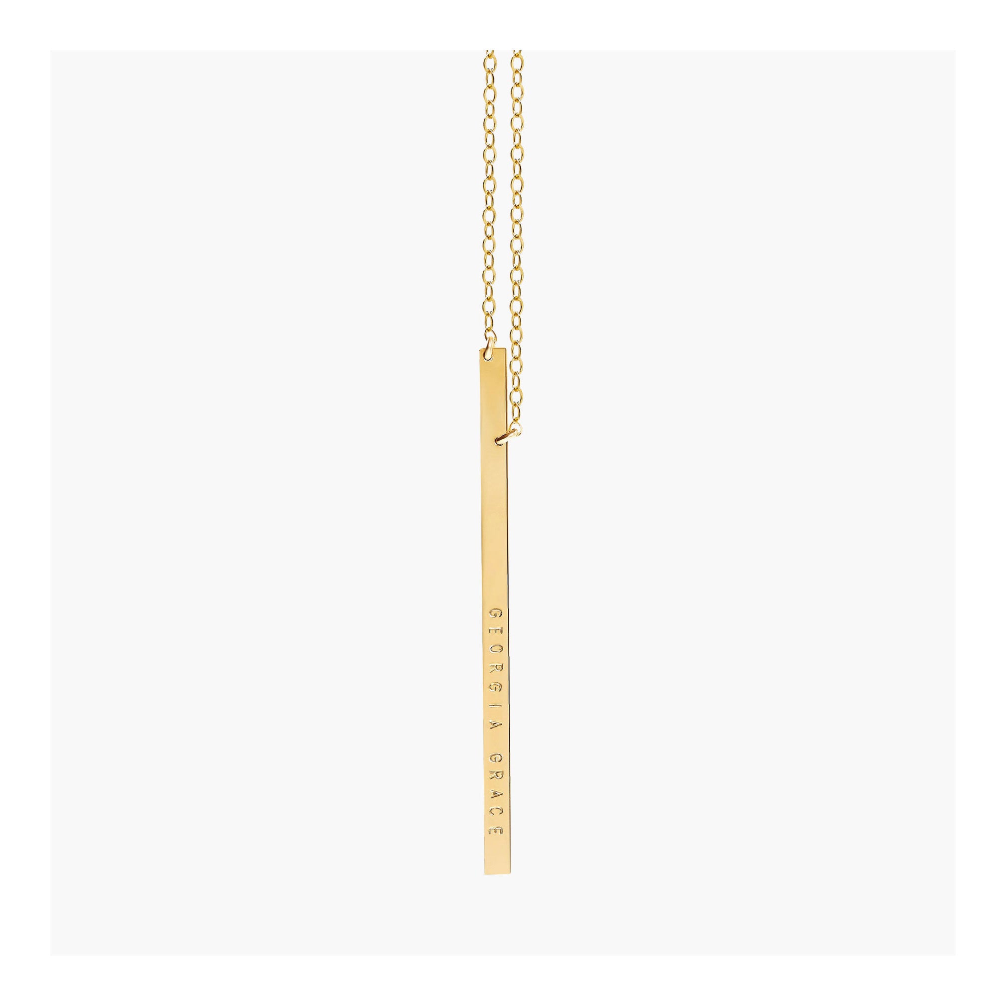 Personalized vertical bar necklace