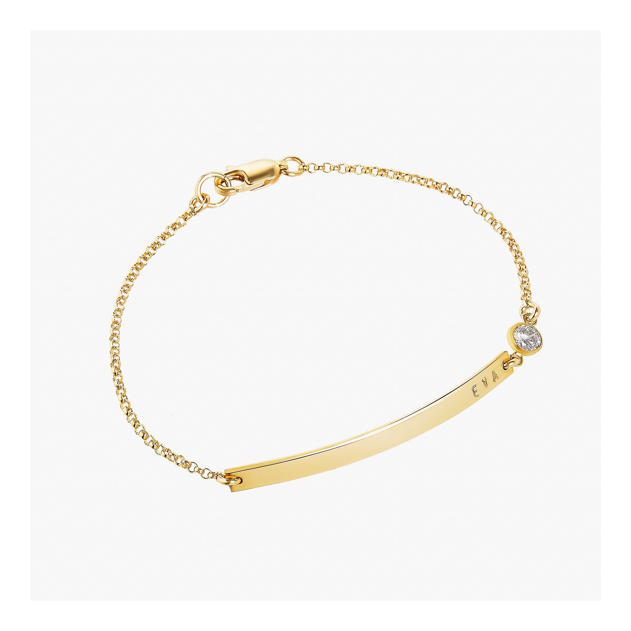 Personalized bar bracelet with birthstone, 14k gold filled or sterling silver
