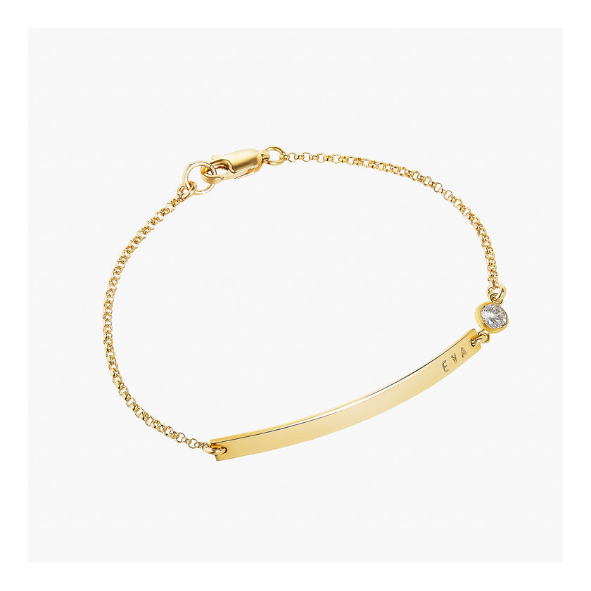 Personalized birthstone bar Bracelet