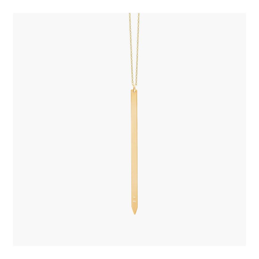Personalized Vertical Bar Necklace with Point