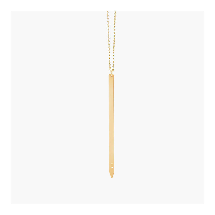 Personalized Vertical Bar Necklace with Point