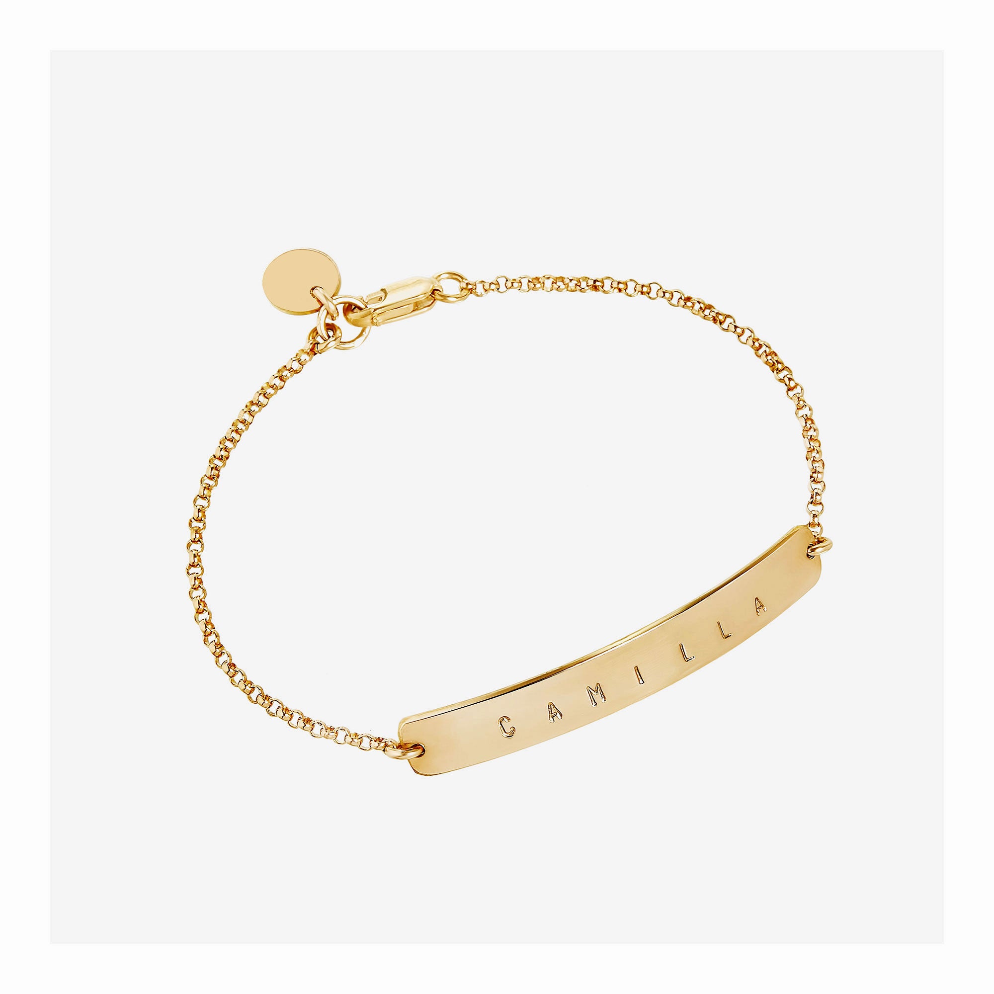 Engravable Name Bar Bracelet (1 Line) - 9.25