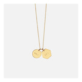 Me & You necklace. Initial necklace made of 14k gold filled metal