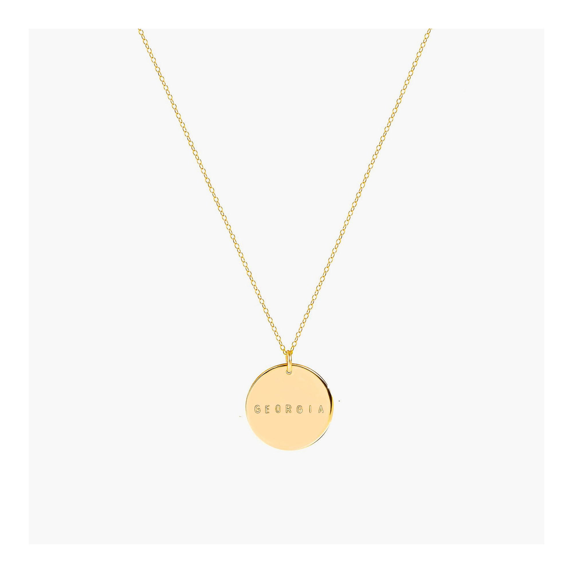 Personalized Pendant Necklace | Gold initial necklace | Engraved pendant necklace