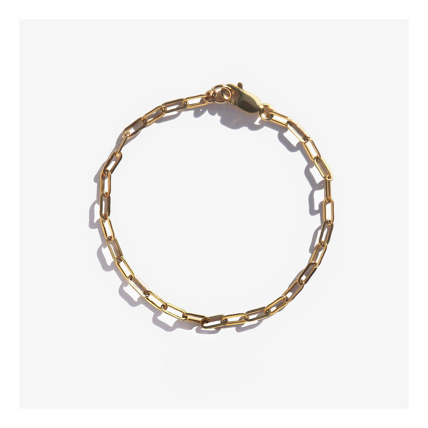 Gold paperclip chain link bracelet