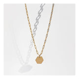 Link chain necklace with personalized pendant | initial link chain necklace